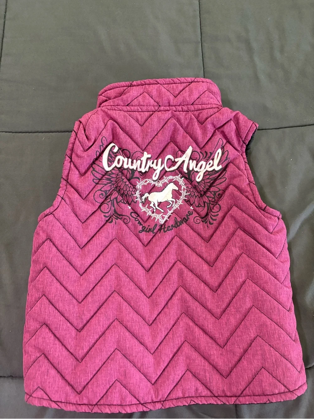 Cowgirl Hardware Pink Quilted Horse Heart Vest